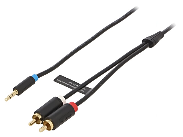 Cordial 14835 RCA Audio Cavo [2x Spina RCA - 2x Spina RCA] 1 M Nero Guaina In Pvc Cavo Doppio 86190116